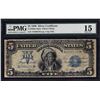 Image 1 : 1899 Mule $5 Indian Chief Silver Certificate Note PMG Choice Fine 15