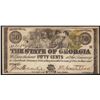 Image 1 : 1863 Fifty Cents The State of Georgia Obsolete Note