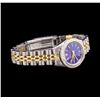 Image 5 : Ladies Two Tone Rolex Oyster Perpetual Watch with Diamond Bezel