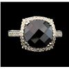 Image 1 : 14KT White Gold 5.00ct Black Onyx and Diamond Ring