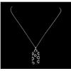 Image 1 : 14KT White Gold 0.50ctw Diamond and Onyx Pendant with Chain