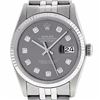 Image 1 : Mens Rolex 36mm Stainless Steel Dark Rhodium Diamond Datejust Wristwatch