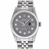 Image 6 : Mens Rolex 36mm Stainless Steel Dark Rhodium Diamond Datejust Wristwatch