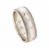 Image 2 : 14KT White Gold Mens Wedding Band
