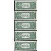 Image 2 : Lot of (5) Consecutive 1957 $1 Silver Certificate Notes Uncirculated