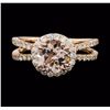 Image 1 : 14KT Rose Gold 1.00ct Morganite and Diamond Ring