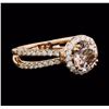 Image 2 : 14KT Rose Gold 1.00ct Morganite and Diamond Ring