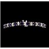 Image 3 : 14KT White Gold 12.40ctw Blue Sapphire and Diamond Bracelet