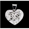 Image 1 : 14KT White Gold 0.20ctw Diamond Heart Shaped Pendant