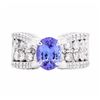 Image 1 : 14KT White Gold 1.59ct Tanzanite and Diamond Ring