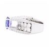 Image 3 : 14KT White Gold 1.59ct Tanzanite and Diamond Ring