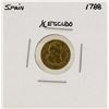 Image 1 : 1788 Charles III Spanish 1/2 Escudos Gold Coin