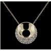 Image 1 : 14KT White Gold 0.50ctw Diamond Pendant with Chain