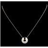 Image 2 : 14KT White Gold 0.50ctw Diamond Pendant with Chain