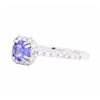 Image 2 : 14KT White Gold 0.62ct Tanzanite and Diamond Ring