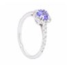 Image 3 : 14KT White Gold 0.62ct Tanzanite and Diamond Ring