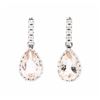 Image 1 : 14KT White Gold Ladies 2.90ctw Morganite and Diamond Earrings