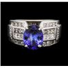 Image 1 : 18KT White Gold 2.40ct Tanzanite and Diamond Ring