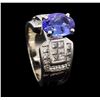 Image 4 : 18KT White Gold 2.40ct Tanzanite and Diamond Ring