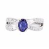 Image 1 : 18KT White Gold Ladies 0.94ct Sapphire and Diamond Ring