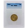 Image 1 : 1912 $5 Indian Head Half Eagle Gold Coin ICG MS63