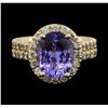 Image 1 : 14KT White Gold 3.26ct Tanzanite and Diamond Ring