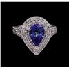 Image 1 : 14KT White Gold 2.15ct Tanzanite and Diamond Ring
