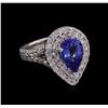 Image 2 : 14KT White Gold 2.15ct Tanzanite and Diamond Ring