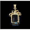 Image 2 : 14KT Yellow Gold 15.00ct Blue Topaz Pendant