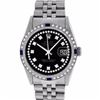 Image 2 : Rolex Mens Stainless Steel Sapphire and Diamond Datejust Wristwatch