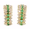 Image 1 : 14KT Yellow Gold 0.54ctw Diamond and Emerald Earrings