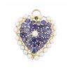 Image 1 : 14KT Yellow Gold 6.48ctw Sapphire and Pearl Pin