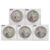 Image 1 : Lot of (5) Assorted Date $1 Morgan Silver Dollar Coins