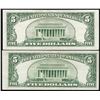 Image 2 : Lot of (2) 1953 $5 Legal Tender Notes