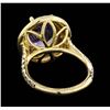 Image 3 : 14KT Yellow Gold 4.09ct Tanzanite and Diamond Ring