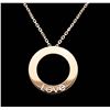 Image 3 : 18KT Rose Gold 0.62ctw Diamond Pendant with Chain