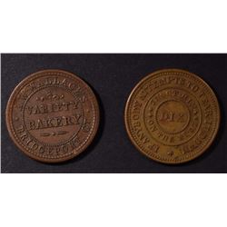 (2) CIVIL WAR TOKENS