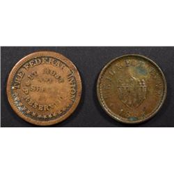 2-DIFFERENT CIVIL WAR TOKENS