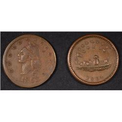 OUR NAVY & I O.U. 1 CENT CIVIL WAR TOKENS