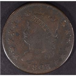 1808 CLASSIC HEAD LARGE CENT, VG+