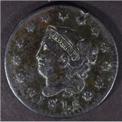 1816 LARGE CENT, VF corroded