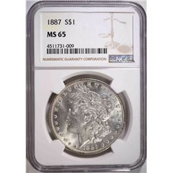 1887 MORGAN DOLLAR NGC MS65