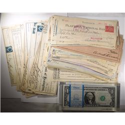 CURRENCY AND OLD CHECK LOT: SEE DESCRIPTION