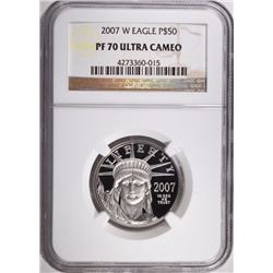 RARE 2007-W $50 PLATINUM EAGLE NGC PF-70 U.C.