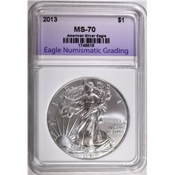 2013 AMERICAN SILVER EAGLE ENG PERFECT GEM BU