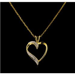 10KT Yellow Gold Diamond Heart Pendant With Chain