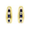 Image 1 : 0.30 ctw Sapphire and Diamond Earrings - 18KT Yellow Gold