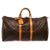 Image 2 : Louis Vuitton Monogram Canvas Leather Keepall 55 cm Bandouliere Duffle Bag Lugga
