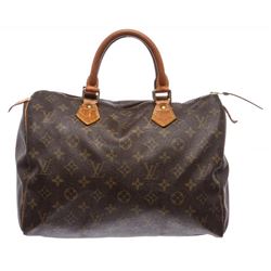 Louis Vuitton Monogram Canvas Leather Speedy 30 cm Bag