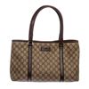 Image 1 : Gucci Brown Beige GG Supreme Coated Canvas Monogram Tote Bag